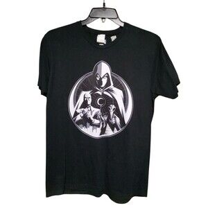 Marvel Moon Knight Men’s Large Black T-Shirt Superhero Graphic Tee